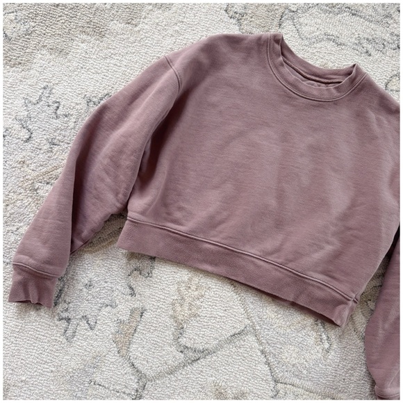 Girlfriend Collective Mauve 50/50 Cropped Sweatshirt XS - Picture 4 of 10